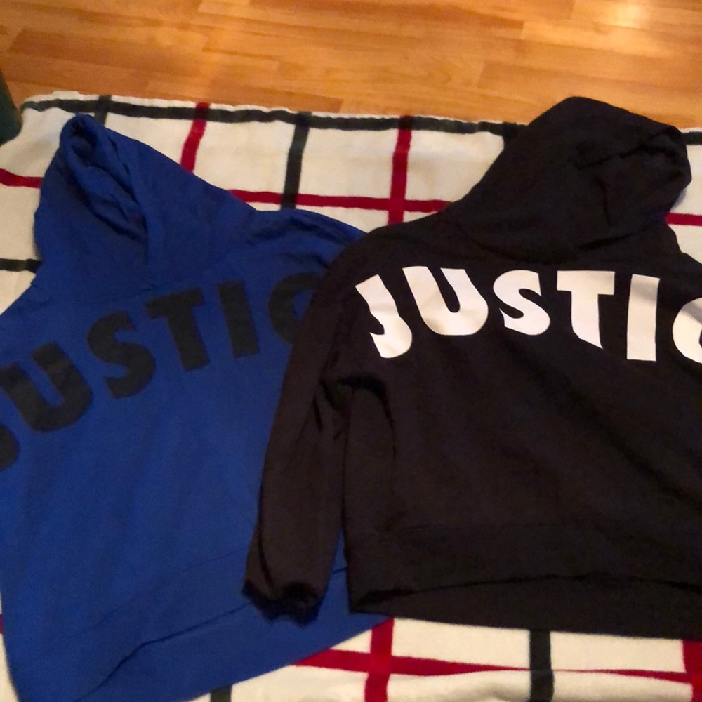Justice cropped hoodies